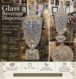 Glass Beverage Dispenser with Lid & Spigot – $5
