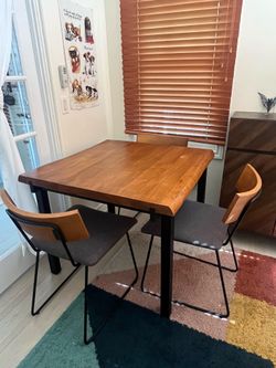 Modern/Minimalist Dining Table & 3 Chairs