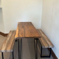 30x72 Solid Slab Live Edge Walnut Picnic Table With Benches Delivery Possible