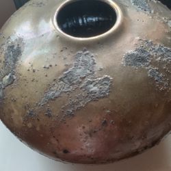 Large Signed Tony Evans Raku Pottery Pot