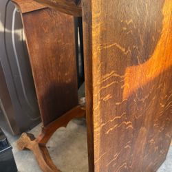 Antique Tiger Wood Table. 