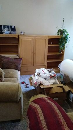 Wooden entertainment center