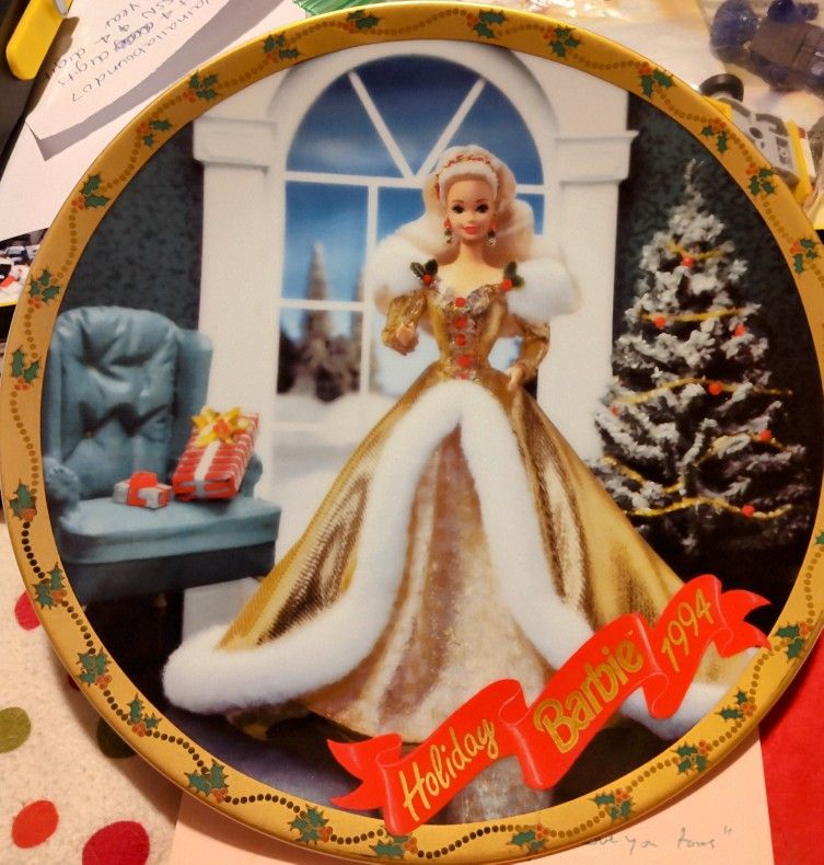 Vintage Barbie 1994 Holiday Edition Limited Edition Plate