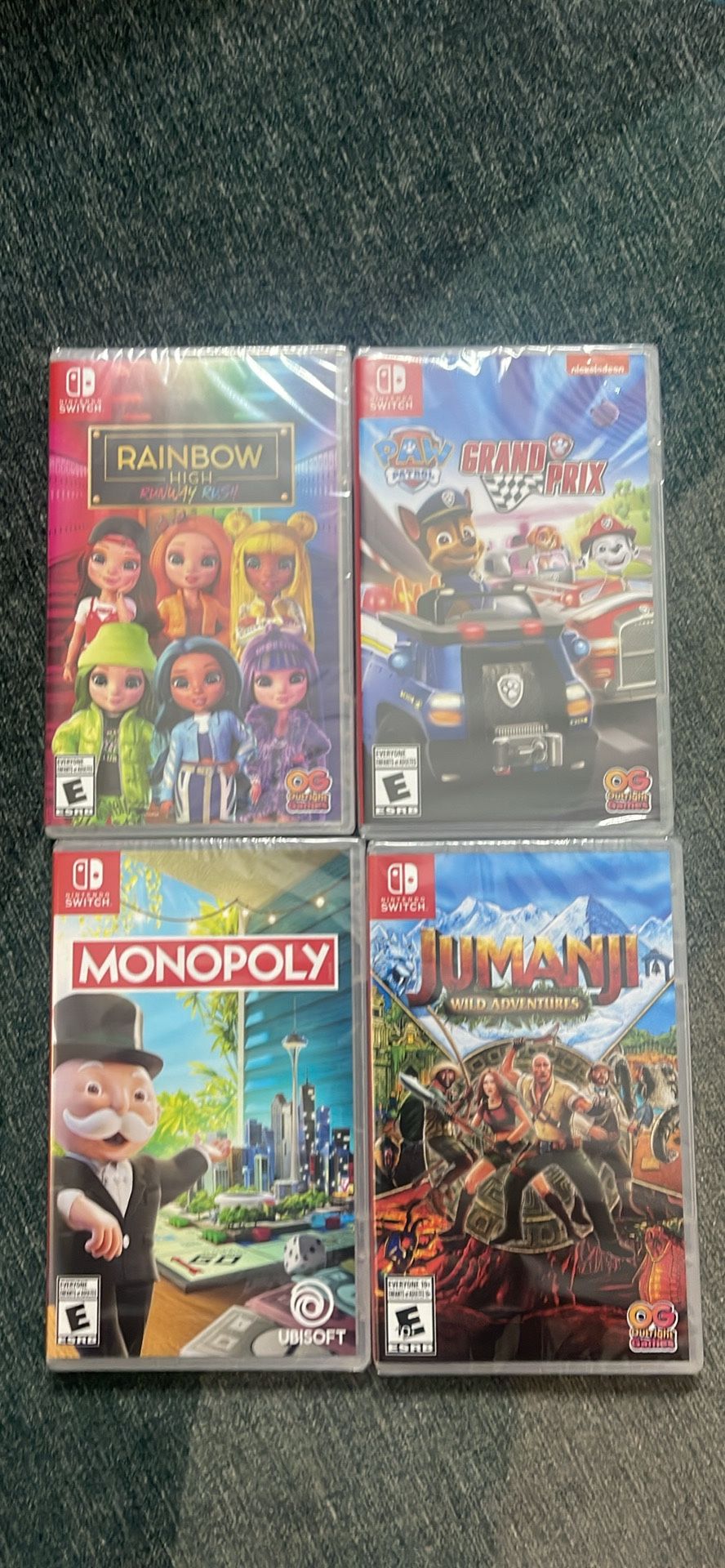 Nintendo Switch Games – Paw Patrol Grand Prix, Jumanji, Rainbow High, Monopoly – NEW / Sealed!