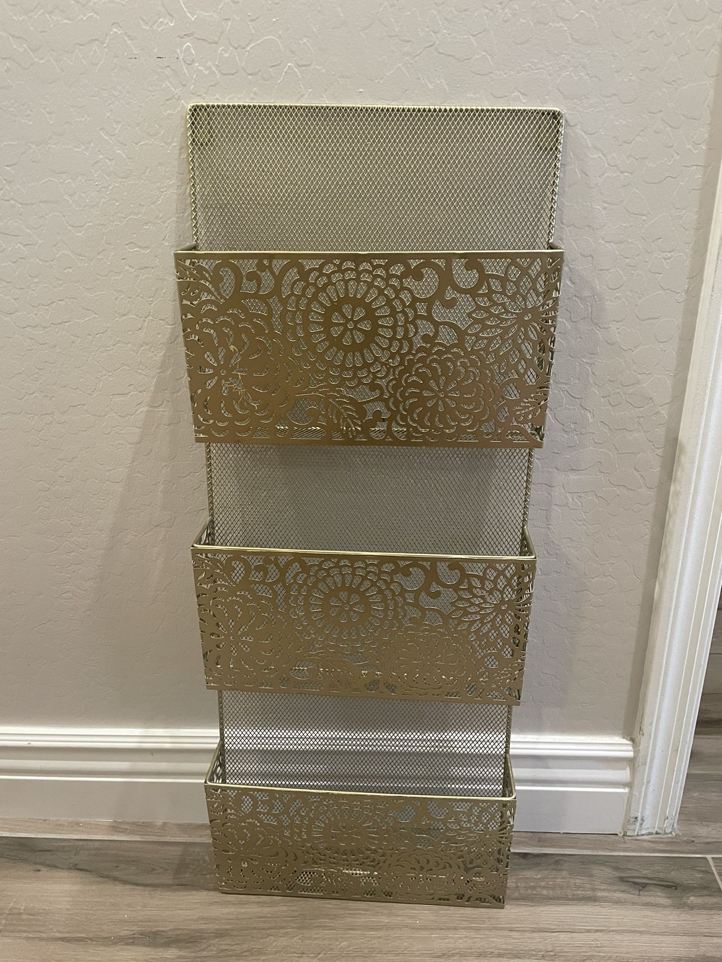 Wall File Organizer In Gold