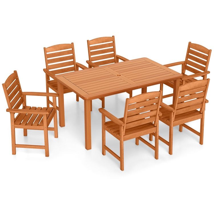 7pc Patio Furniture Outdoor Dining Table Set