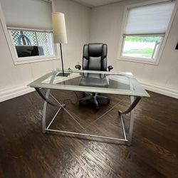 Glass Table Top Desk 