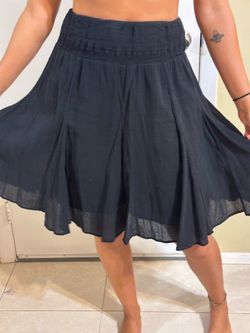 Merona Black Smocked Waist Crinkle Gauze Flare Skirt - Size Extra Small (XS