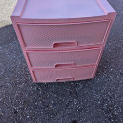 Pink 3 Drawer Storage Cabinet 