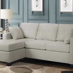 Grey (Beige Shown) Reversible Chaise Sofa