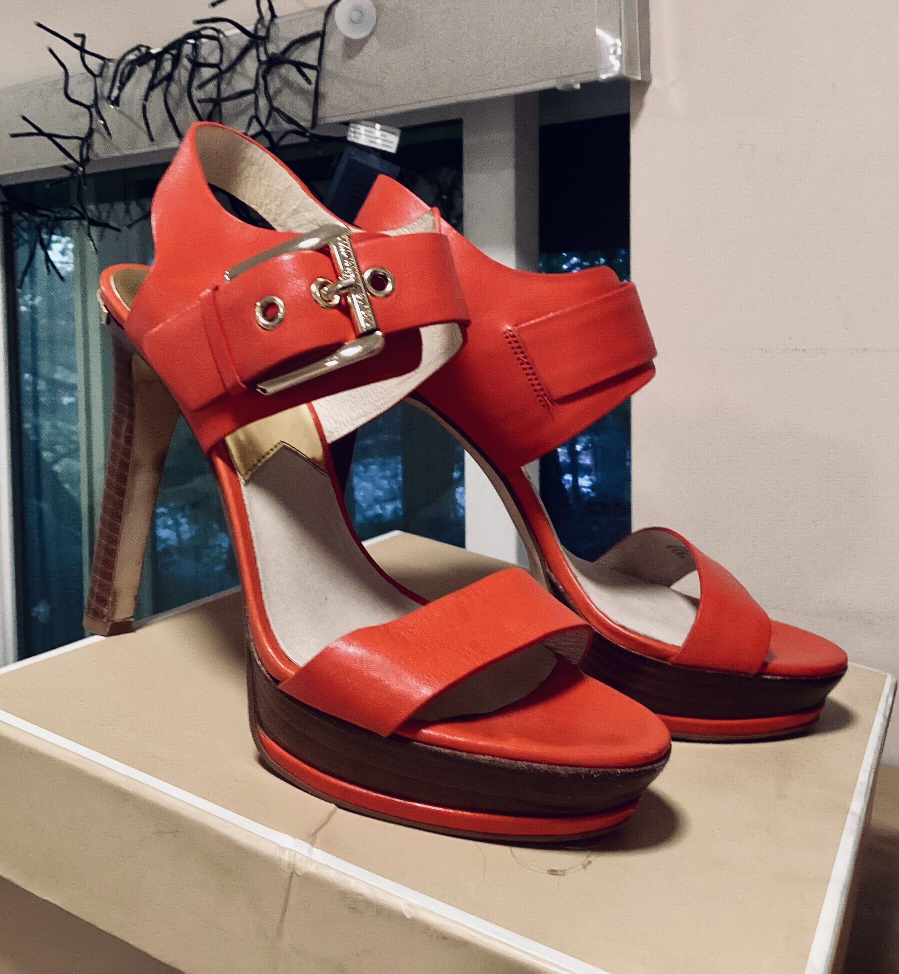 Michael Kors, Becca, Tangerine Heeled Sandal 9M