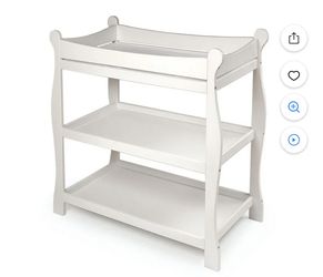Badger Basket Sleigh Style Baby Changing Table - White