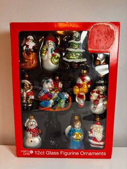 Merry Brite Hand-Blown Christmas Figurines-Set of 11-NEW (Old Stock)-See Details Below
