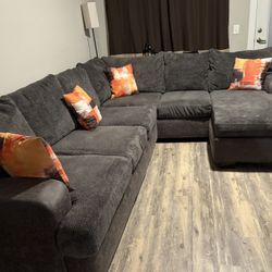 Dark Grey Sectional Couch 