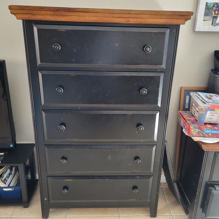 Black Dressers, Wood, 3 Piece