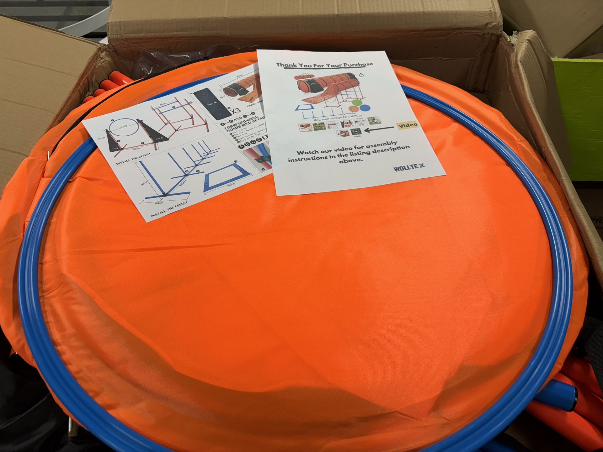 Deluxe Agility Equipment Set | 7pc Dog Agility Equipment | 3 Jumps | 2 Tunnels with Sandbags | Weave Poles | Pause Box