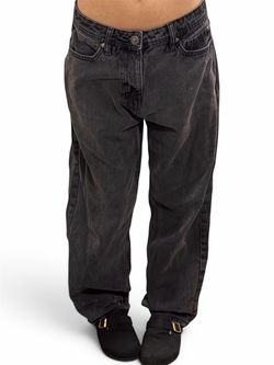 Faded Black Wide-Leg Denim Jeans|M