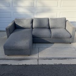 Gray IKEA sectional couch with chaise (L-shape