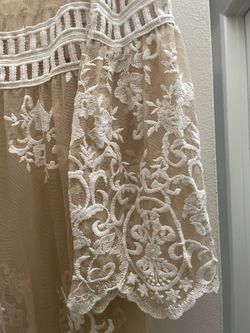 chinese dress ladies Layered Bow Lace Mini Dress Cream/Black / S main image 1