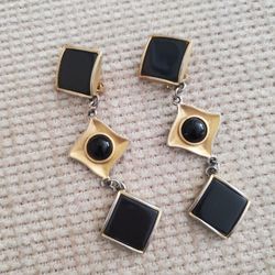 GORGEOUS VINTAGE DANGLE CLIP-ON EARRINGS