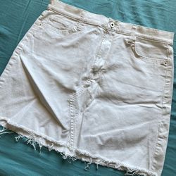 White Jean Skirt- Size 11