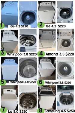 Washer available different styles & prices from $150