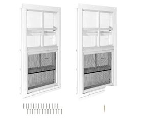 Shed Windows, 12" × 18" Flush Mount Small Window, Sliding Windows with Tempered Glass and Fiberglass Screen Shed, Playhouse, Household, Garage, Barns 
