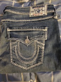 NEW Women's True Religion brand jeans w/white stitching Bootcut-$125