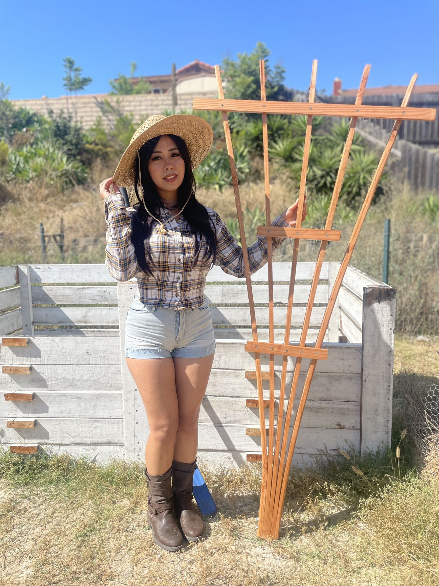 Homemade 6ft Douglas Fir Garden Fan Trellis