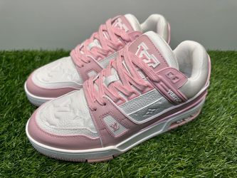 NO BOX] LOUIS VUITTON LV TRAINER PINK WHITE NEW SNEAKERS SHOES