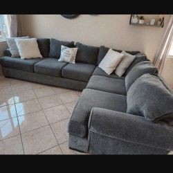Large And Beautiful Charcoal Grey Sectional Couch From Jerome's 