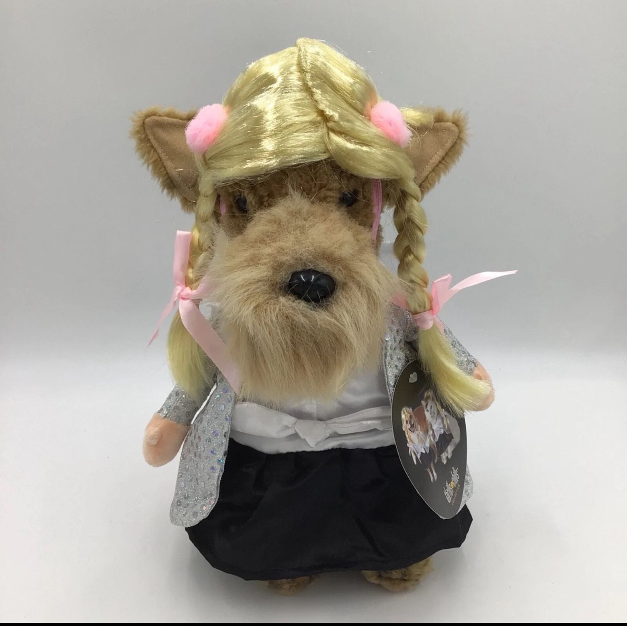 Thrills & Chills Female Pop Star Illusion Dog Costume with Wig Sz L XL XXL