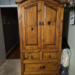 SOLID WOOD RUSTIC HUTCH/ARMOIRE
