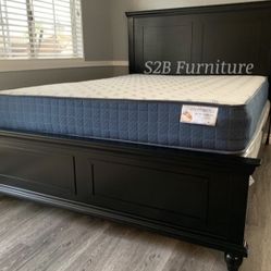 Queen Size Black Alina With Orthopedic Mattress 