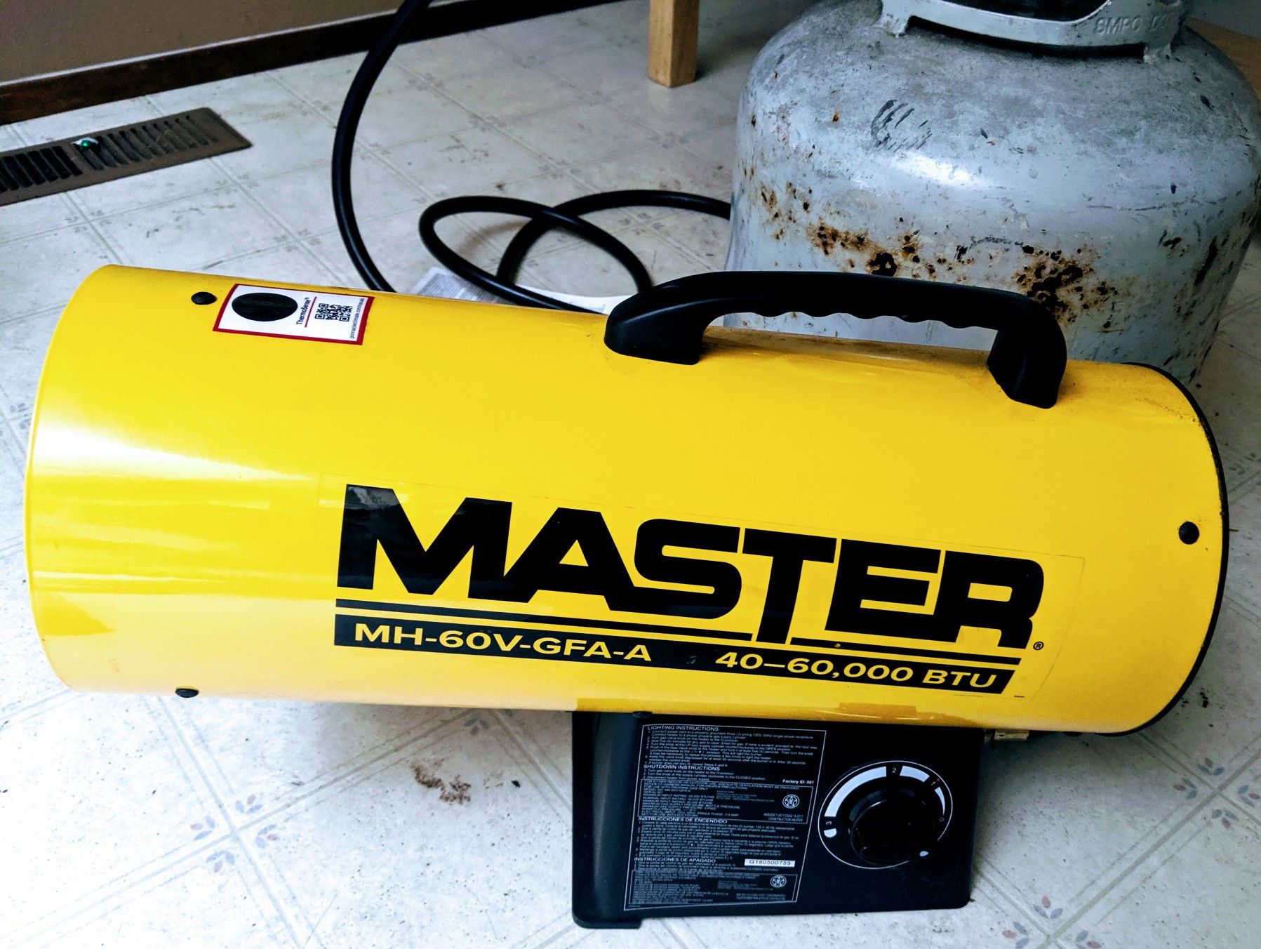 MASTER MH60VGFAA 60,000 BTU Propane Forced Air Heater for Sale in