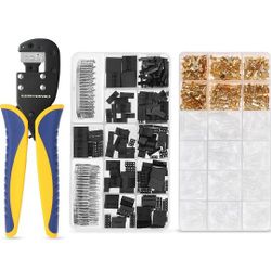 2.54mm 460PCS Dupont Wire Connectors Crimping Tool Kit,Crimper Plier for AWG 22-16(0.5-1.5mm²) 600PCS Male Female Spade Connectors Terminals Set

