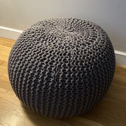 Gray Pouf Foot Stool