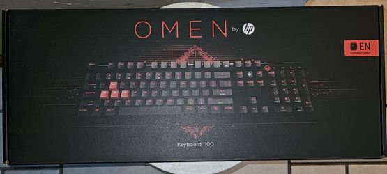New! OMEN by HP Wired USB Gaming Keyboard 1100 Black/Red