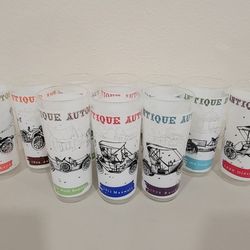  Classic Car Collectible Antique Autos Drinking Glasses Cups 10