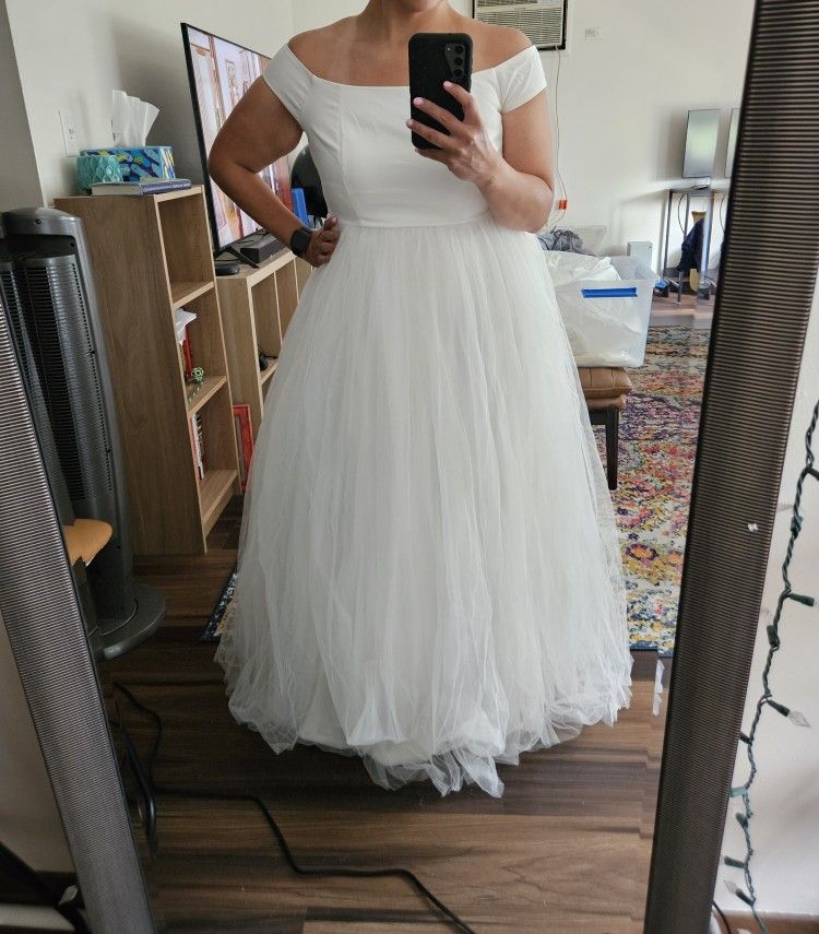 Torrid Off The Shoulder Tulle Wedding Dress