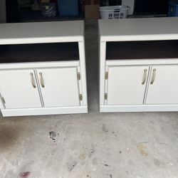 Grey Night Stand/ Tv Stands On Wheels