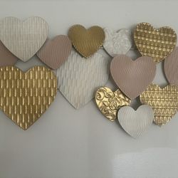 Pink, White And Gold Wall Decor 