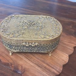 Vintage Gold Jewelry Box 