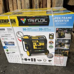 Champion Power Equipment 9000-Watt Electric Start Gasoline Propane and Natural Gas Tri Fuel Open Frame Inverter Generator, CO Shield, NG/LPG Hose