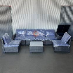8pc Outdoor Patio Furniture Sectional With Storage