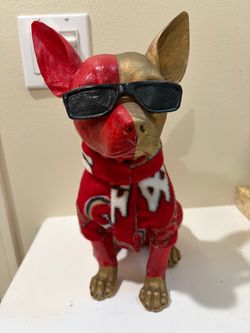 SF 49ers Chihuahua Dog Figurine with Sunglasses
