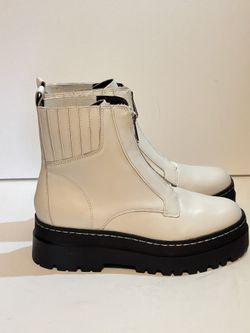 Marc Fisher LTD Prisco Leather Boot $235 Ivory - Size  10