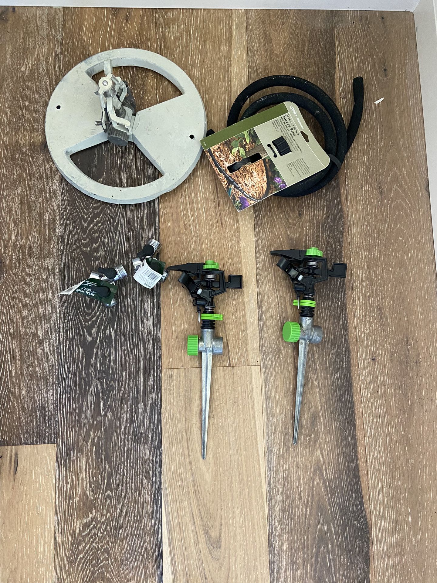 Lawn Sprinklers, Soaker Ring, And Y hose Connectors