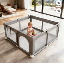 Baby Playpen, Gray