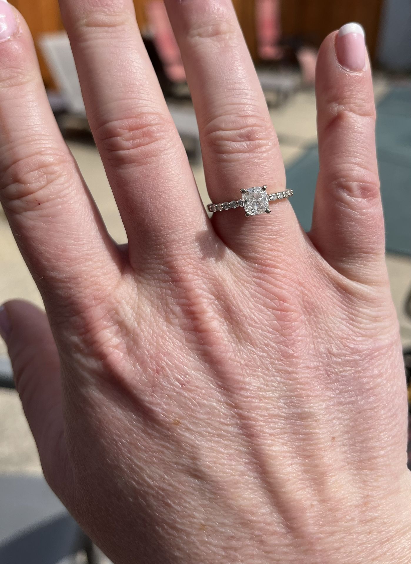 1.1 Carat Lab Diamond 14k White Gold size8